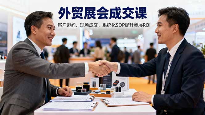 （16356期）外贸展会成交课，含目标制定、客户邀约、现场成交，系统化SOP提升参展ROI-齐力副业
