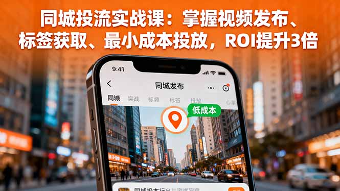 （16172期）同城投流实战课：掌握视频发布、标签获取、最小成本投放，ROI提升3倍-齐力副业