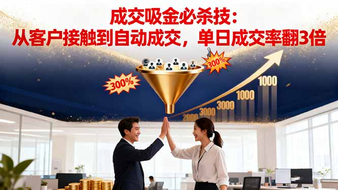 （16432期）吸金成交营销必杀技：从客户接触到自动成交，单日成交率翻3倍-齐力副业