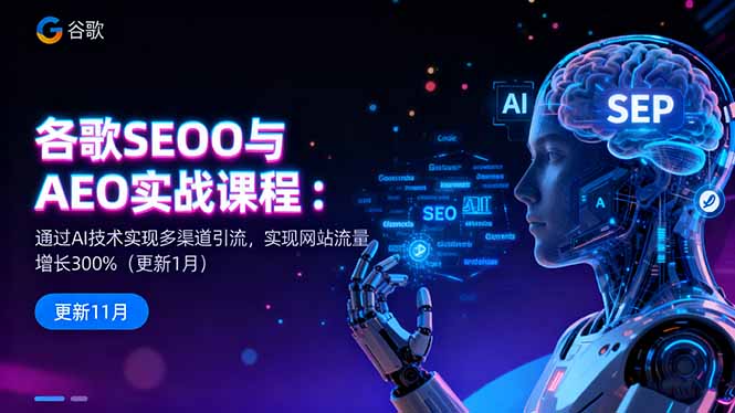 （16463期）谷歌SEO与AEO实战课程：通过AI技术实现多渠道引流，实现网站流量增长300%-齐力副业