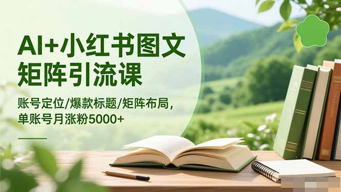 （16530期）AI+小红书图文矩阵引流课：账号定位/爆款标题/矩阵布局/单账号月涨粉5000+-齐力副业