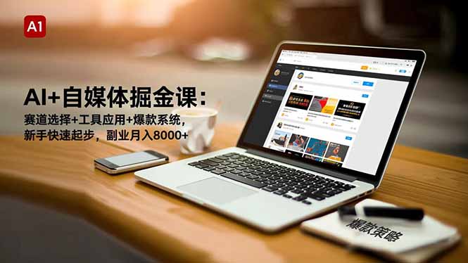 （16657期）AI+自媒体掘金课：赛道选择+工具应用+爆款系统，新手快速起步，副业月入8000+-齐力副业