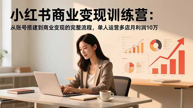 （16698期）小红书商业变现训练营：从账号搭建到商业变现的完整流程，单人运营多店月利润10万-齐力副业