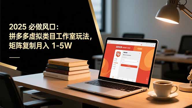 （16594期）2025 必做风口：拼多多虚拟类目工作室玩法，矩阵复制月入 1-5W-齐力副业