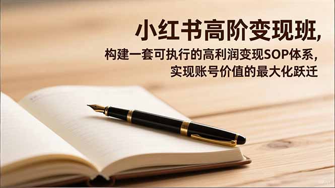 （16633期）小红书高阶变现班，构建一套可执行的高利润变现SOP体系，实现账号价值的最大化跃迁-齐力副业