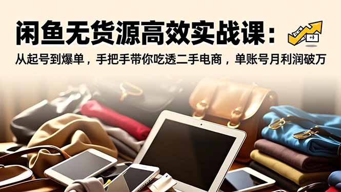 （16875期）闲鱼无货源高效实战课：从起号到爆单，手把手带你吃透二手电商，单账号月利润破万-齐力副业