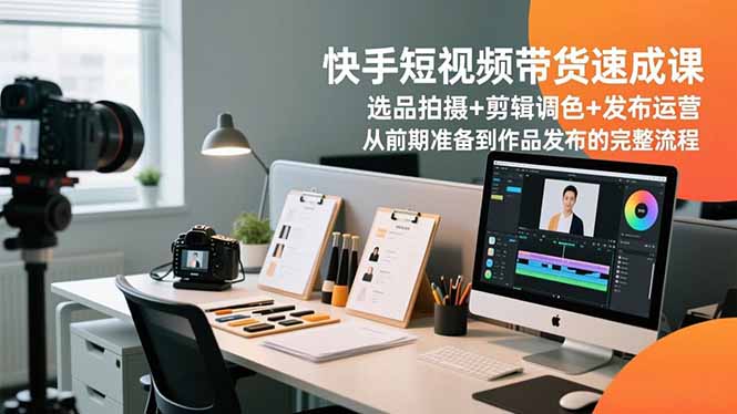 （16752期）快手短视频带货速成课，选品拍摄+剪辑调色+发布运营，从前期准备到作品发布的完整流程-齐力副业