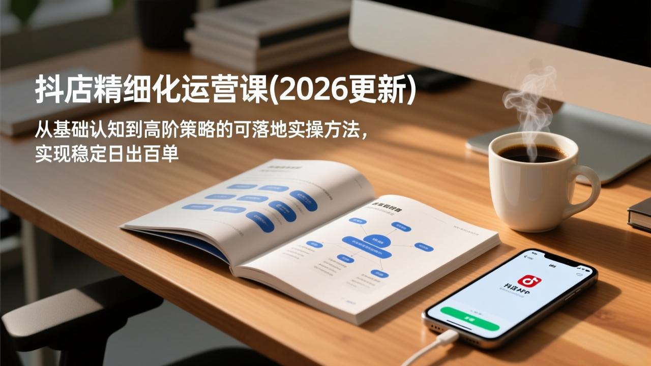 （17060期）抖店精细化运营课(2026更新)，从基础认知到高阶策略的可落地实操方法，实现稳定日出百单-齐力副业