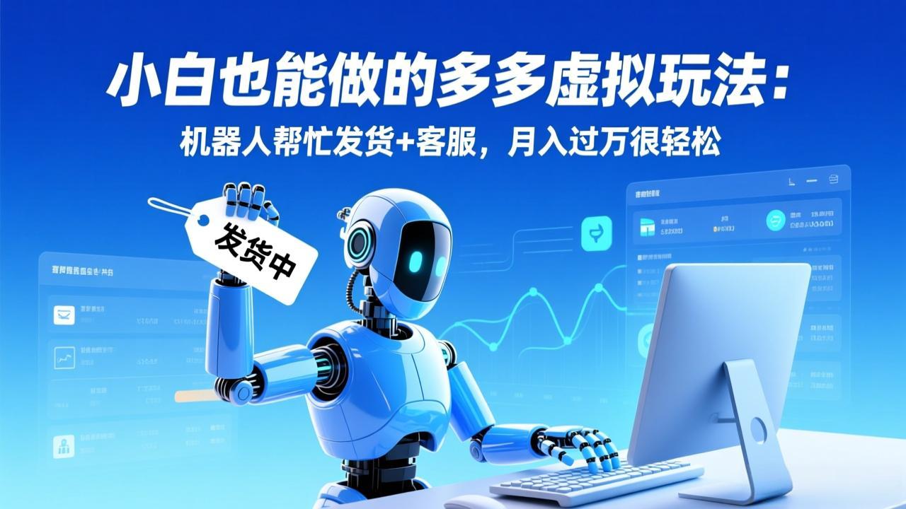 （17230期）小白也能做的多多虚拟玩法：机器人帮忙发货+客服，月入过万很轻松-齐力副业
