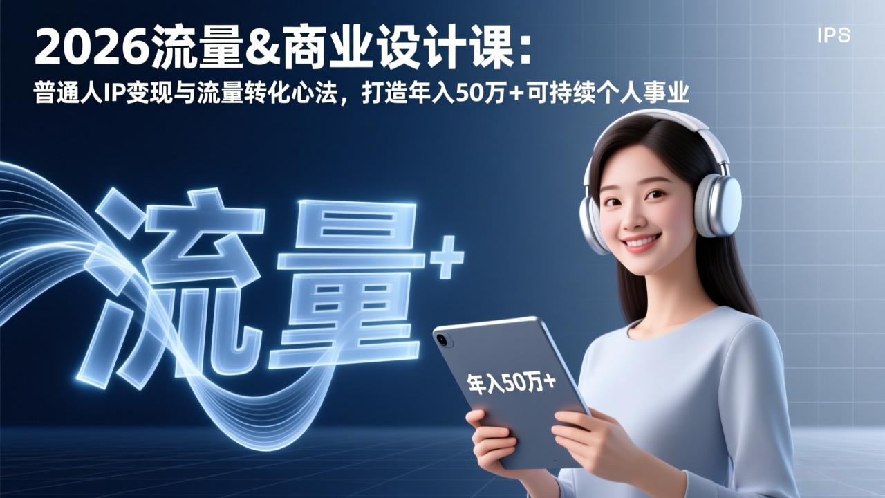 （17246期）2026流量&商业设计课：普通人IP变现与流量转化心法，打造年入50万+可持续个人事业-齐力副业