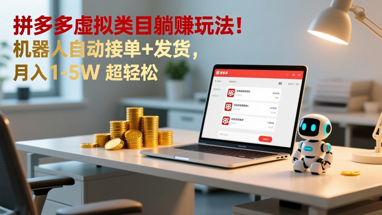 (17174期)多多虚拟类目躺赚玩法!机器人自动接单+发货,月入 1-5W 超轻松插图 (17174期)多多虚拟类目躺赚玩法!机器人自动接单+发货,月入 1-5W 超轻松插图