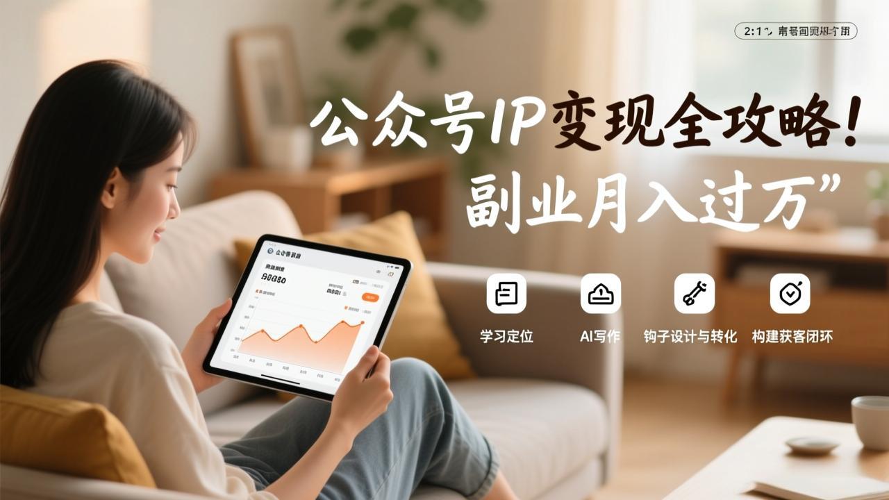 （17275期）公众号IP变现全攻略，学习定位、AI写作、钩子设计与转化，构建获客闭环，副业月入过万-齐力副业