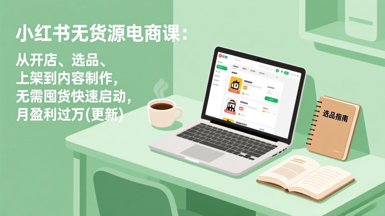 （17150期）小红书无货源电商课：从开店、选品、上架到内容制作，无需囤货快速启动，月盈利过万(更新)-齐力副业