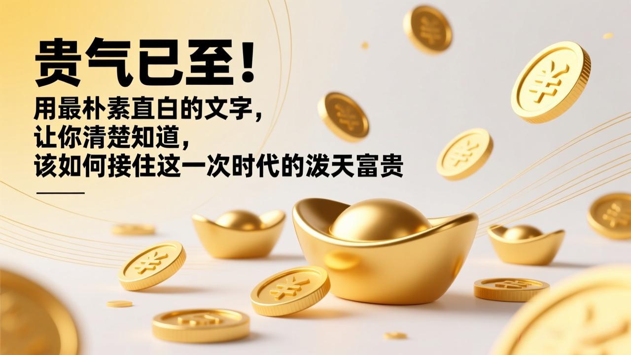 （17049期）付费文章：贵气已至！用最朴素直白的文字，让你清楚知道，该如何接住这一次时代的泼天富贵-齐力副业