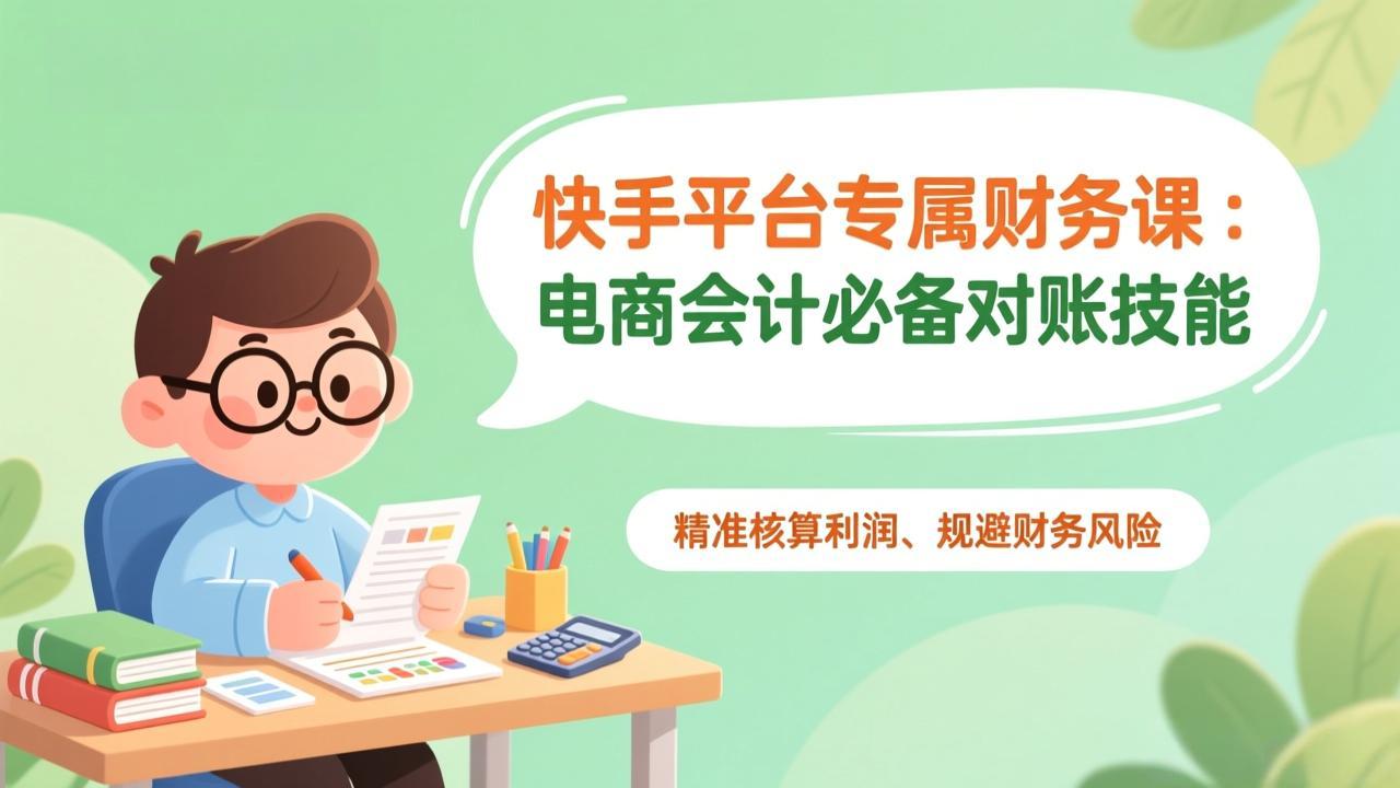 （17167期）快手平台专属财务课：电商会计必备对账技能，精准核算利润、规避财务风险-齐力副业