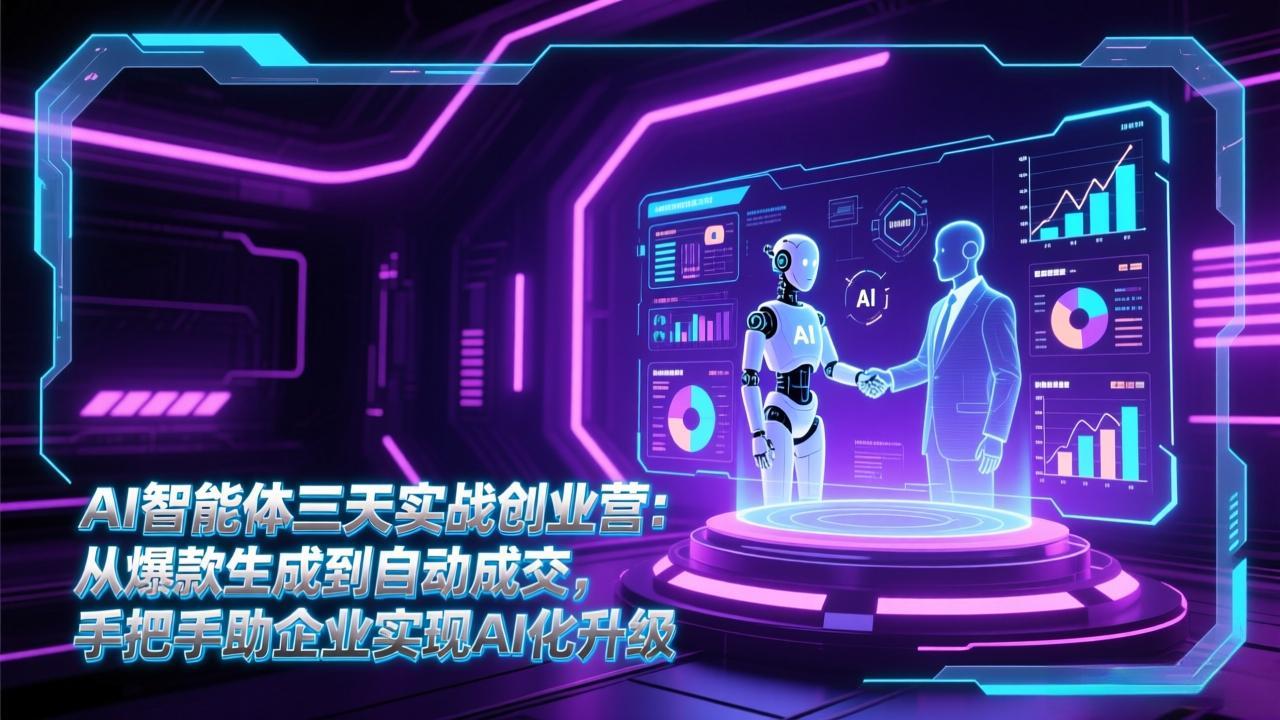 （17176期）AI智能体三天实战创业营：从爆款生成到自动成交，手把手助企业实现AI化升级-齐力副业