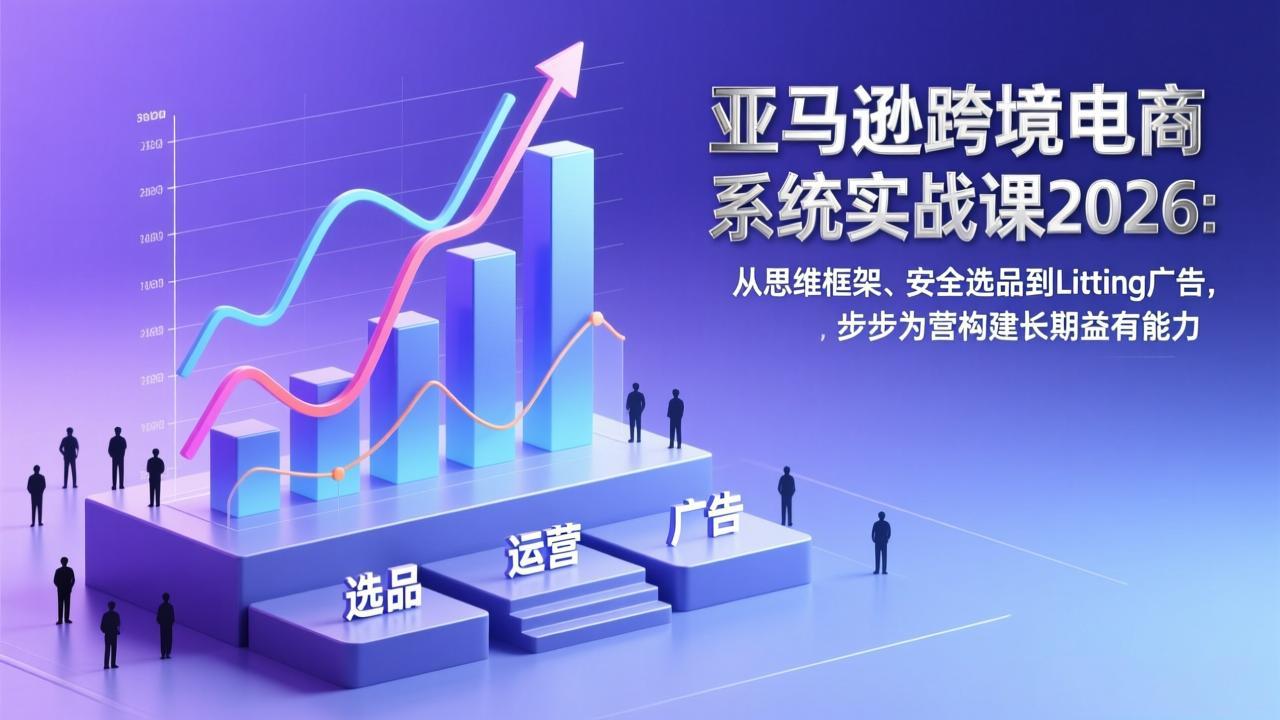 （17173期）亚马逊跨境电商系统实战课2026：从思维框架、安全选品到Listing广告，步步为营构建长期盈利能力-齐力副业
