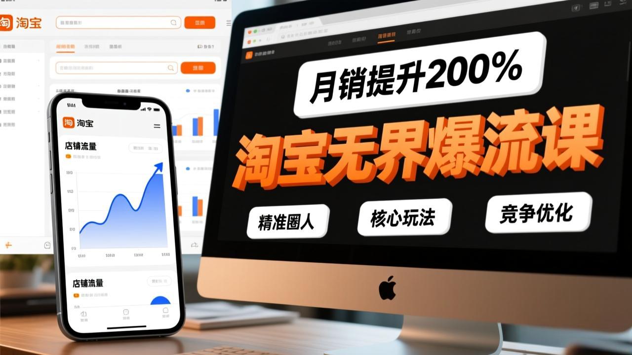 （17132期）淘宝无界爆流课，精准圈人、核心玩法、竞争优化，快速引爆店铺流量，月销提升200%-齐力副业