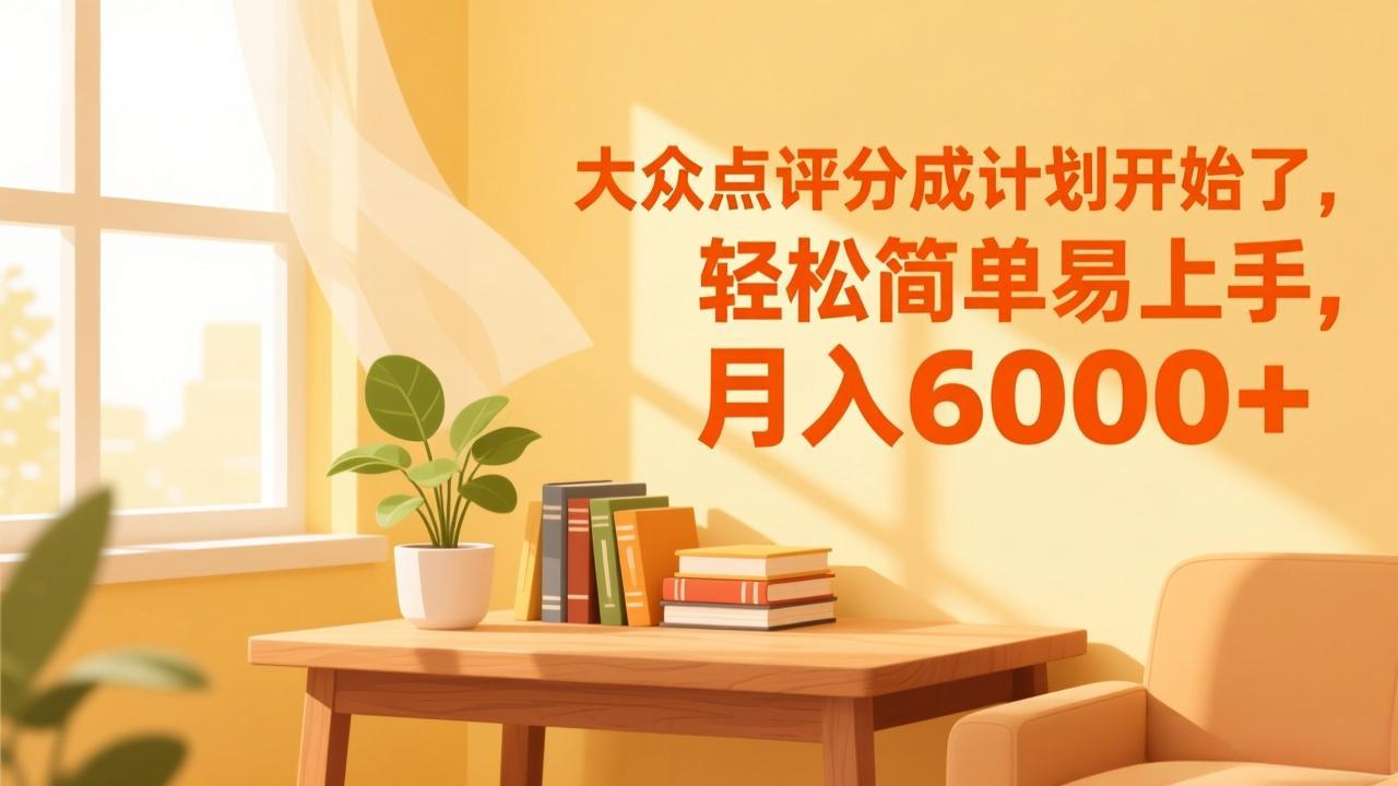 （17056期）大众点评分成计划开始了，轻松简单易上手，月入6000+-齐力副业
