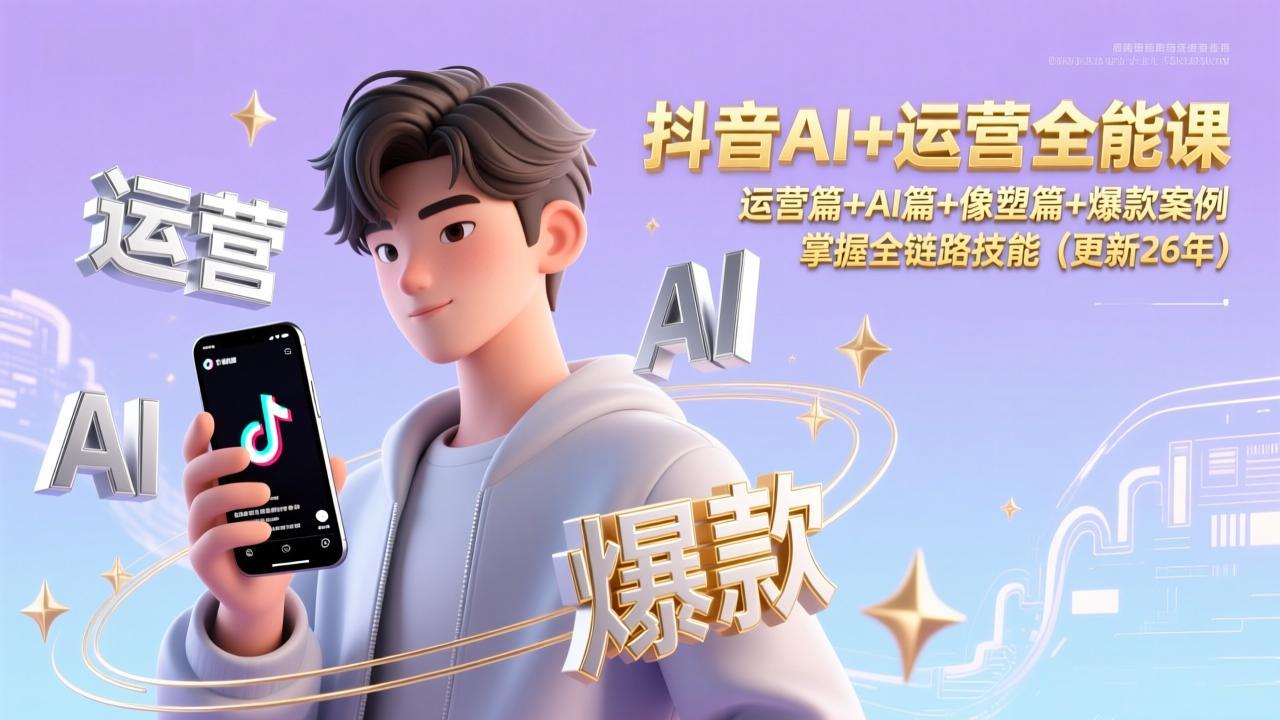 （17078期）抖音AI+运营全能课，运营篇+AI篇+像塑篇+爆款案例，掌握全链路技能（更新26年）-齐力副业