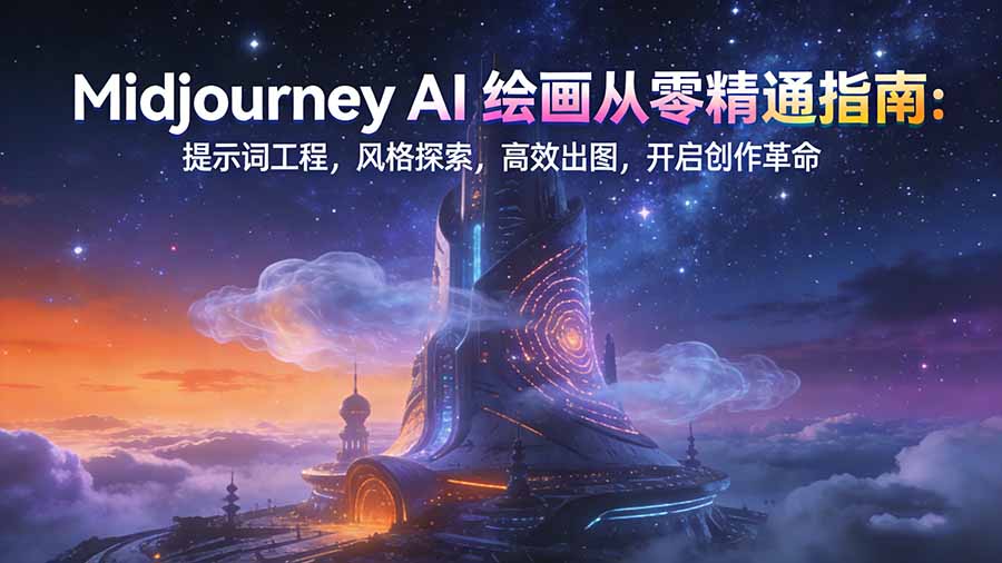 （17118期）Midjourney AI绘画从零精通指南：提示词工程，风格探索，高效出图，开启创作革命-知行副业网