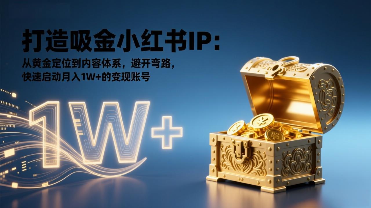 （17227期）打造吸金小红书IP：从黄金定位到内容体系，避开弯路，快速启动月入1W+的变现账号-齐力副业