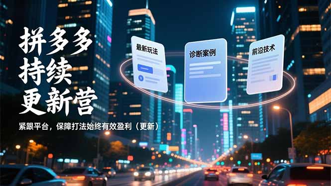（16987期）拼多多持续更新营，最新玩法、诊断案例、前沿技术，紧跟平台，保障打法始终有效盈利（更新）-齐力副业