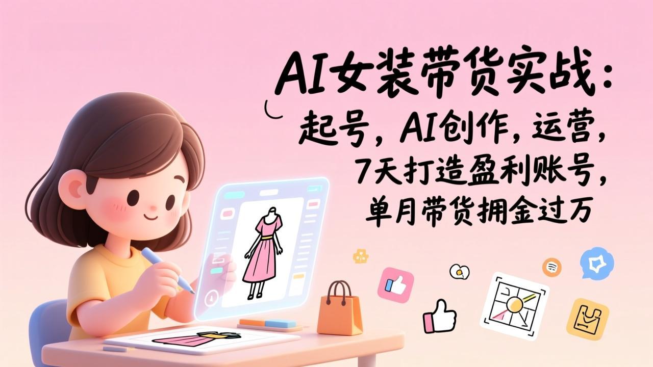 （17117期）AI女装带货实战班（更新）：起号，AI创作，运营，7天打造盈利账号，单月带货佣金过万-齐力副业