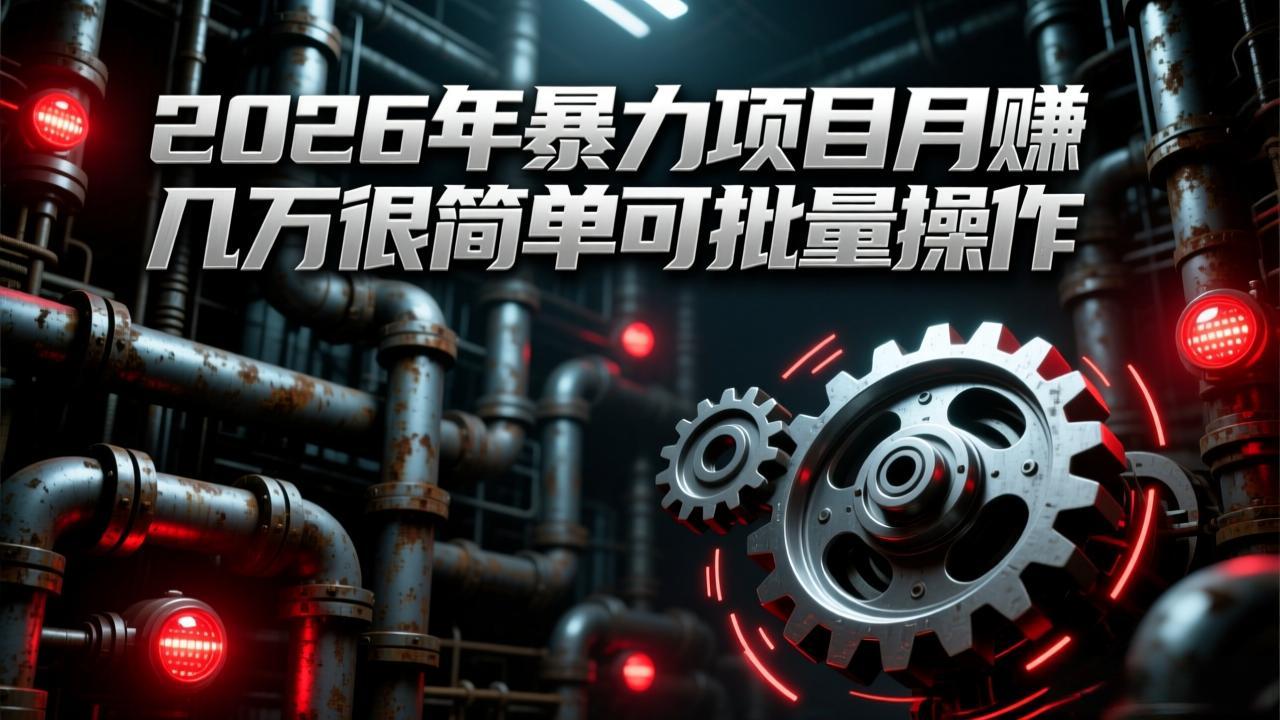 （17218期）2026年暴力项目月赚几万很简单可批量操作，成本低，利润大-齐力副业