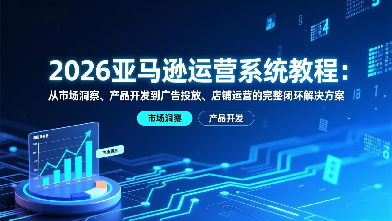 （17208期）2026亚马逊运营系统教程：从市场洞察、产品开发到广告投放、店铺运营的完整闭环解决方案-齐力副业