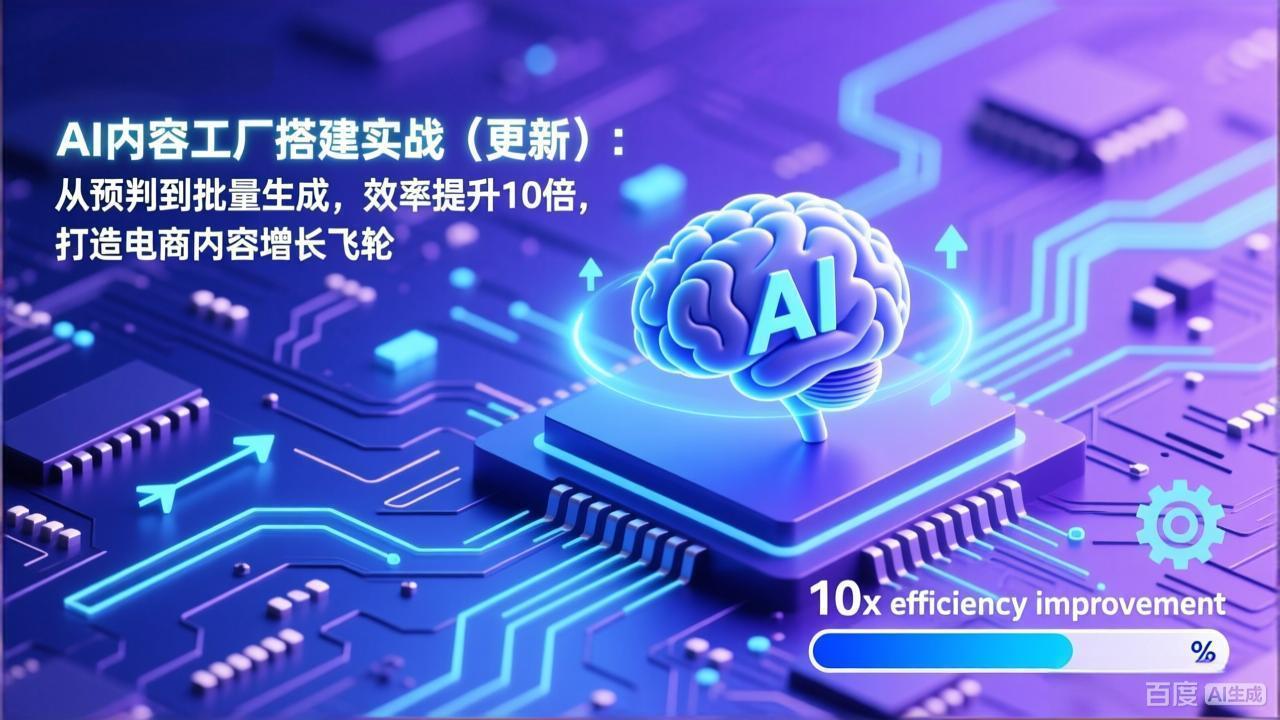 （17210期）AI内容工厂搭建实战（更新）：从预判到批量生成，效率提升10倍，打造电商内容增长飞轮-齐力副业