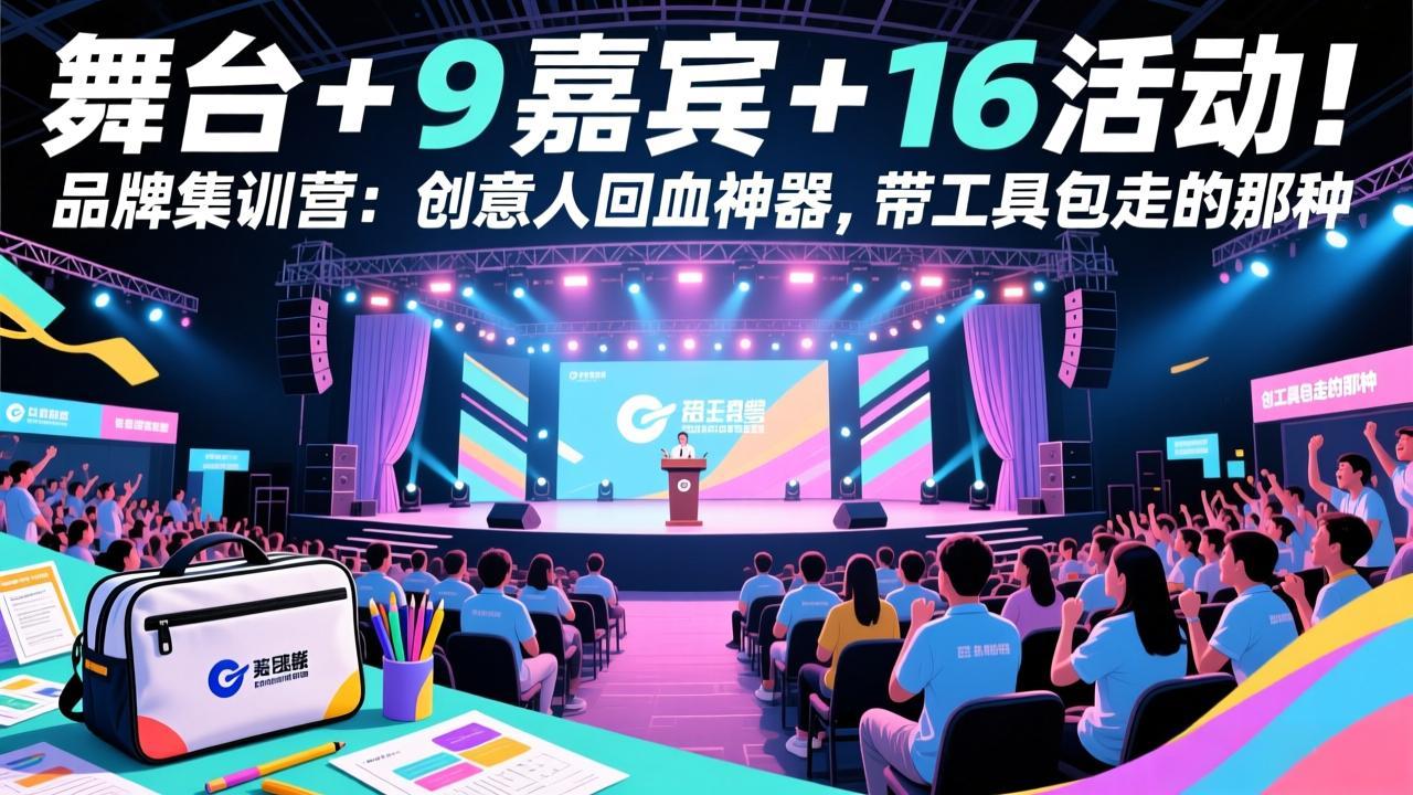 （17413期）舞台 + 9 嘉宾 + 16 活动！品牌集训营：创意人回血神器，带工具包走的那种-齐力副业