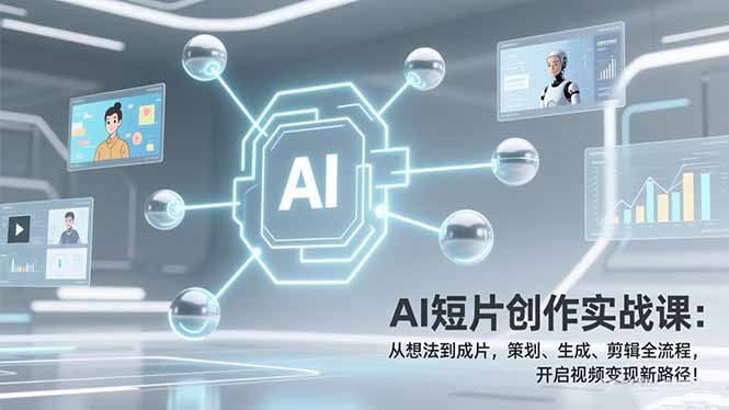 （17327期）AI短片创作实战课：从想法到成片，策划、生成、剪辑全流程，开启视频变现新路径！-齐力副业