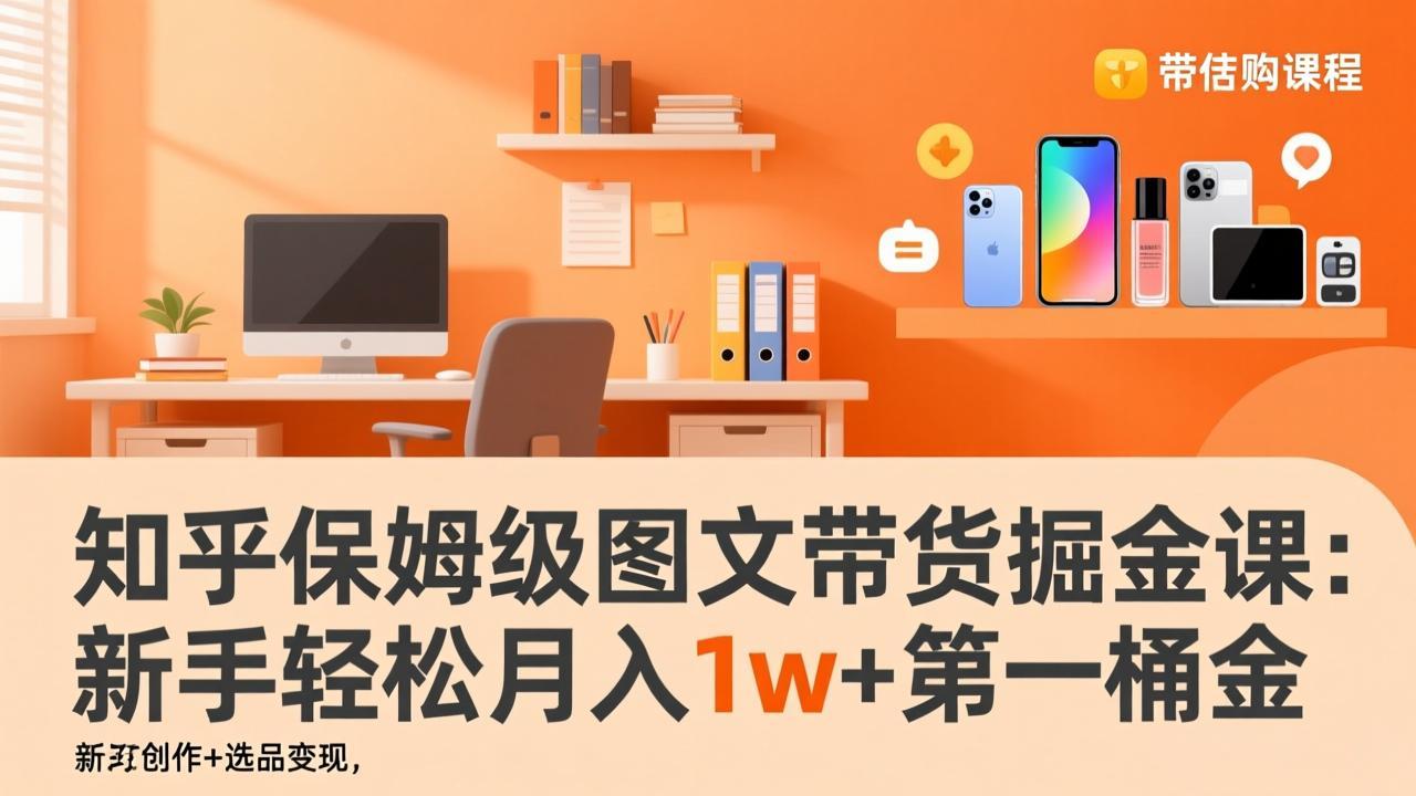 （17353期）知乎保姆级图文带货掘金课：账号打造+爆文创作+选品变现，新手轻松月入1w+第一桶金-齐力副业