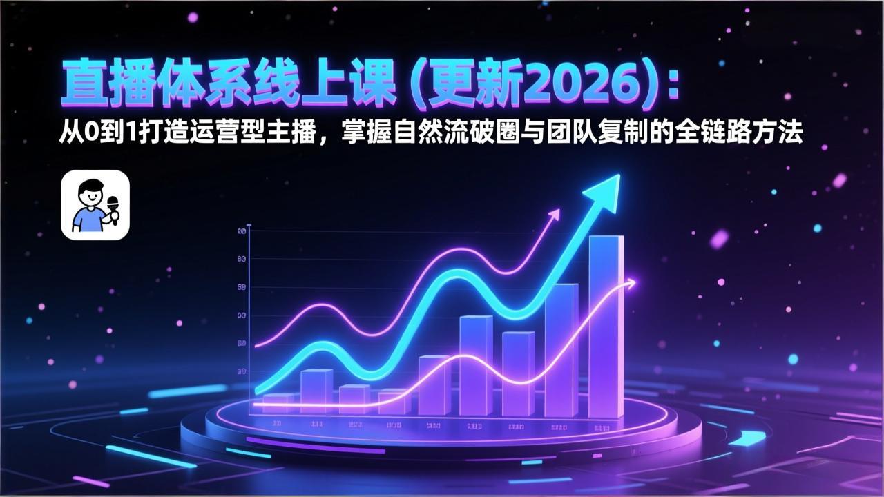 （17383期）直播体系线上课(更新2月)：从0到1打造运营型主播，掌握自然流破圈与团队复制的全链路方法-齐力副业