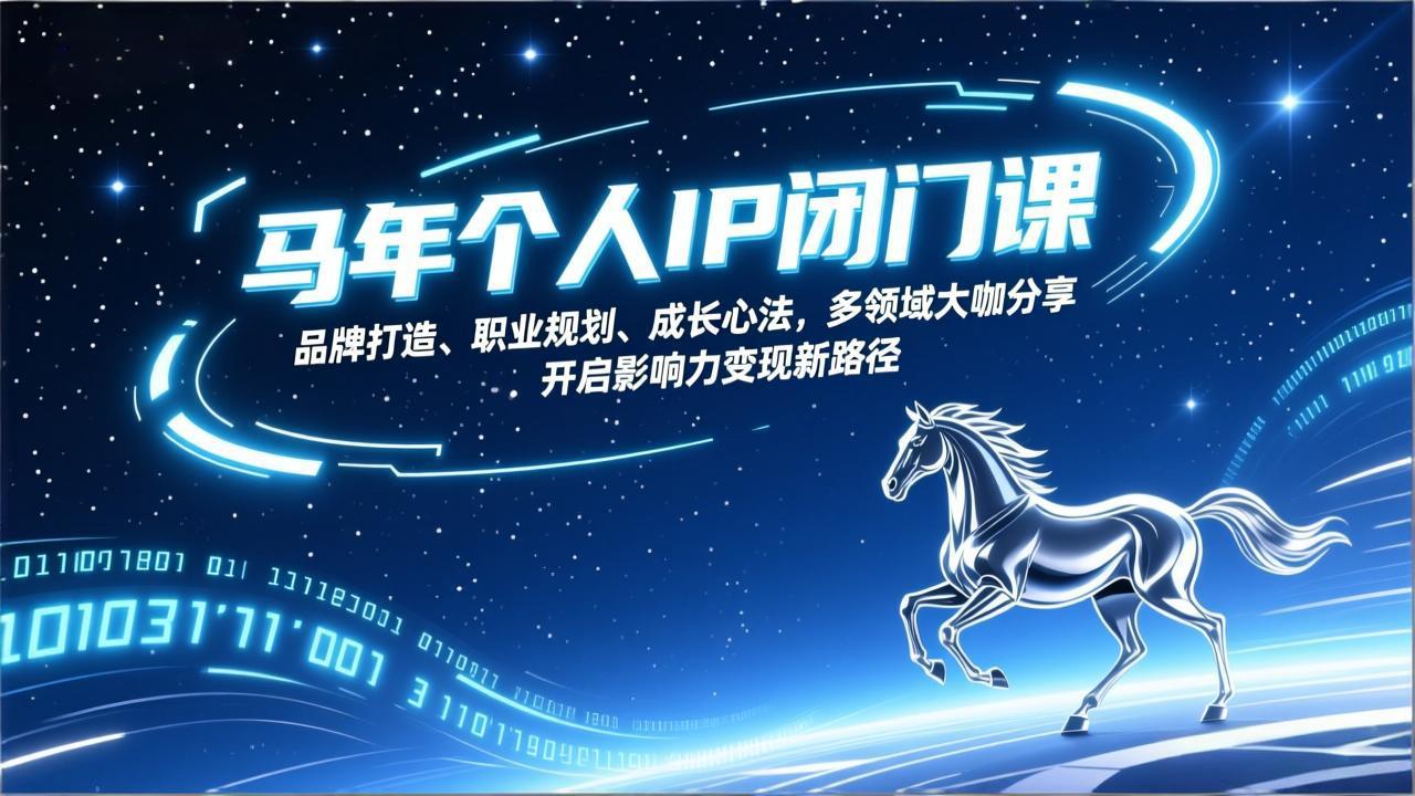 （17330期）马年个人IP闭门课，品牌打造、职业规划、成长心法，多领域大咖分享，开启影响力变现新路径-齐力副业