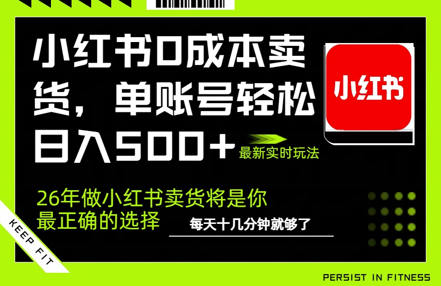 （17462期）小红书0成本AI卖货，单账号轻松日入500+，完全托管AI，可矩阵放大-齐力副业