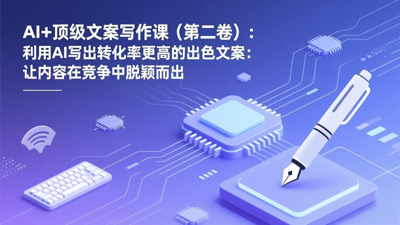 （17382期）AI+顶级文案写作课（第二卷）：利用AI写出转化率更高的出色文案：让内容在竞争中脱颖而出-齐力副业