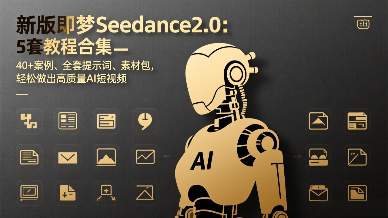 （17398期）新版即梦Seedance2.0：5套教程合集，40+案例、全套提示词、素材包，轻松做出高质量AI短视频-齐力副业