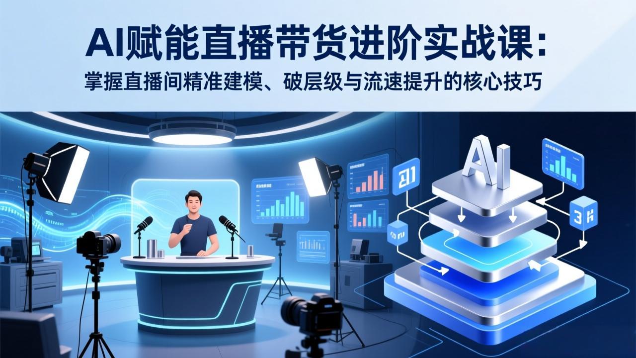 （17405期）AI赋能直播带货进阶实战课：掌握直播间精准建模、破层级与流速提升的核心技巧-齐力副业