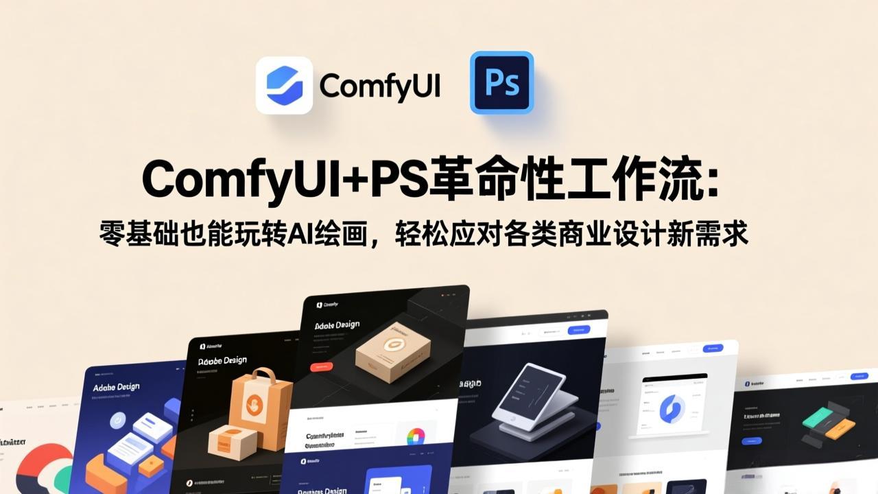 （17512期）ComfyUI+PS革命性工作流：零基础也能玩转AI绘画，轻松应对各类商业设计新需求-知行副业网