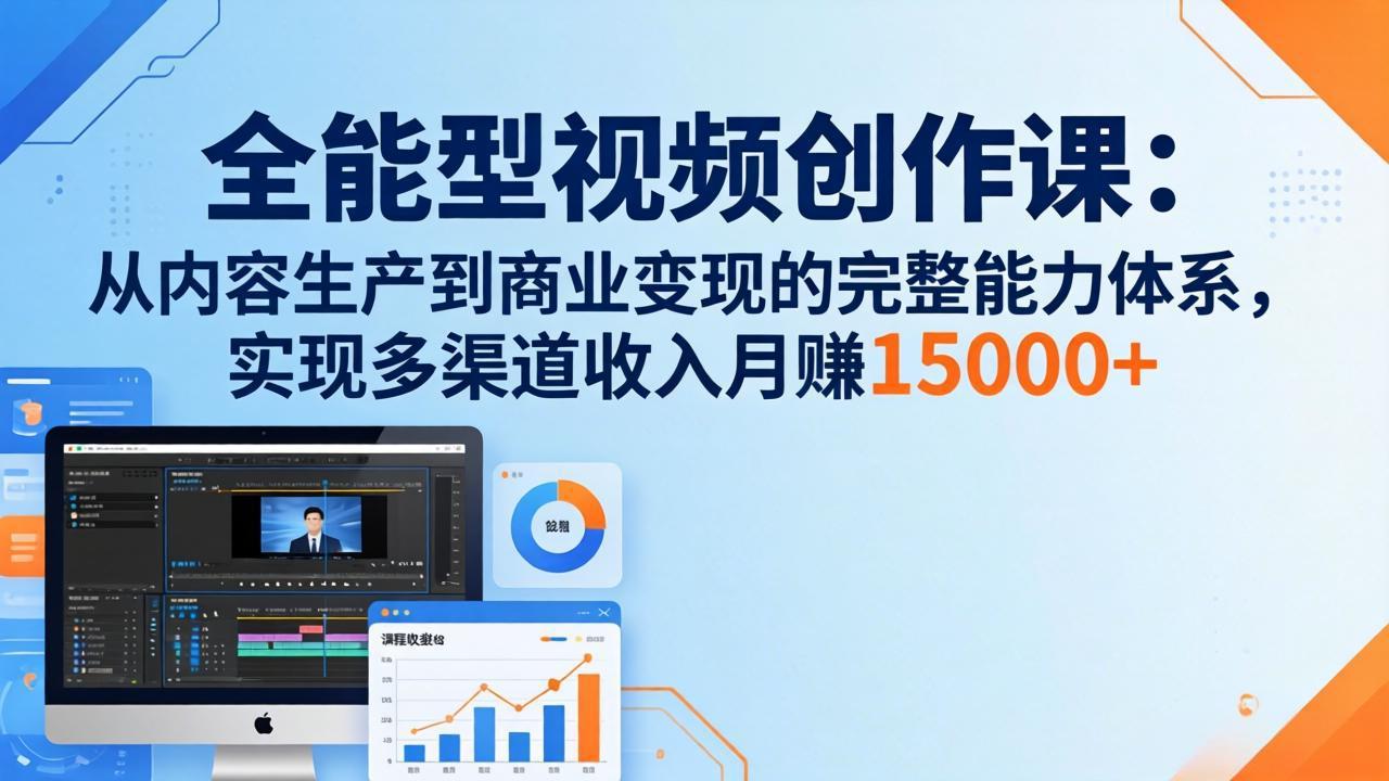 （17718期）全能型视频创作课-26年3月更新：从内容生产到商业变现的完整能力体系，多渠道收入月赚15000+-齐力副业