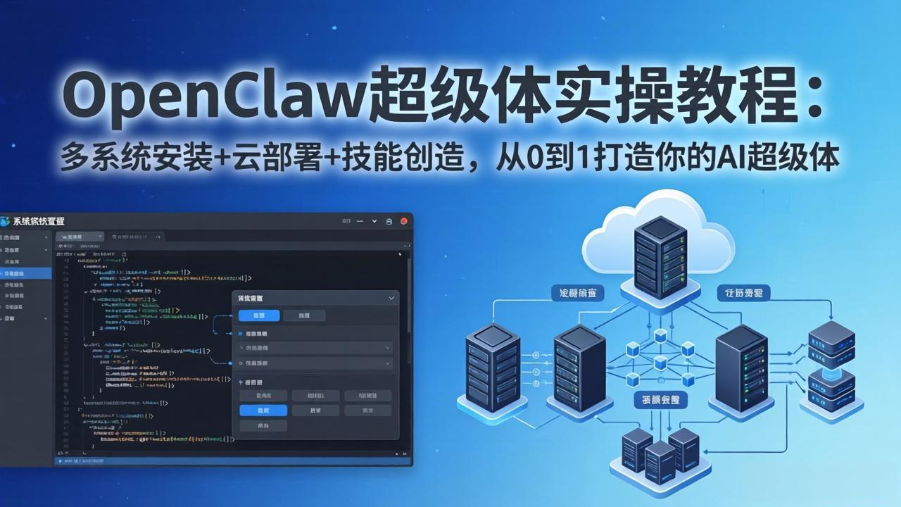 （17603期）OpenClaw-小龙虾 超级体实操教程：多系统安装+云部署+技能创造，从0到1打造你的AI超级体-齐力副业
