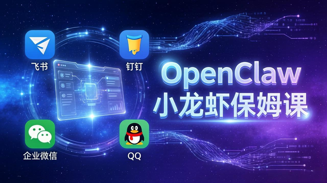 （17614期）OpenClaw小龙虾保姆课： Windows/macOS/Linux/Docker全系统安装，飞书+钉钉+企业微信+QQ 全接入-齐力副业