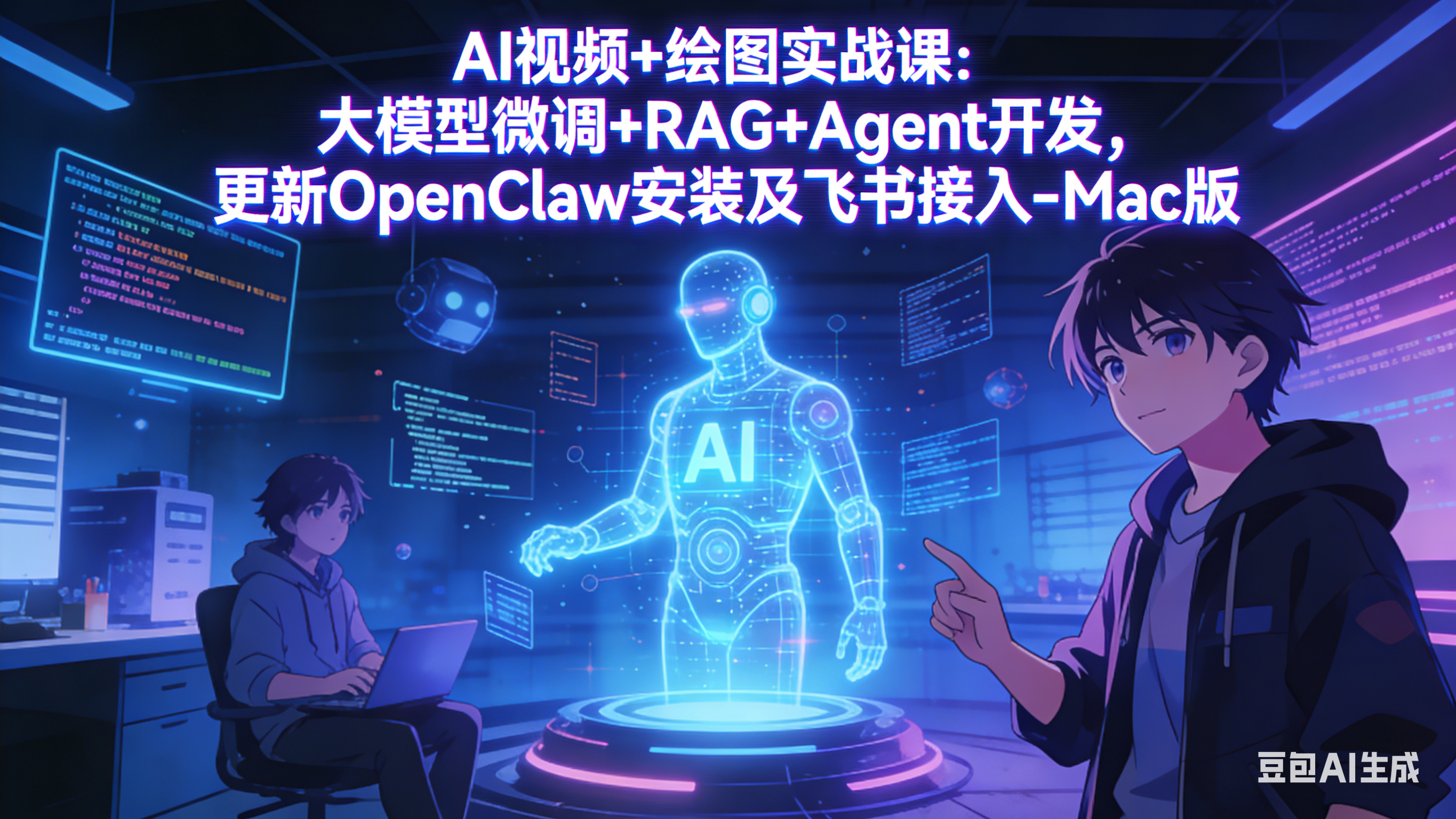 （17594期）AI视频+绘图实战课：大模型微调+RAG+Agent开发，更新OpenClaw安装及飞书接入-Mac版-齐力副业