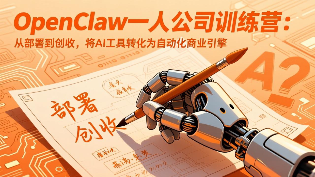 （17540期）OpenClaw一人公司训练营：从部署到创收，将AI工具转化为自动化商业引擎-齐力副业