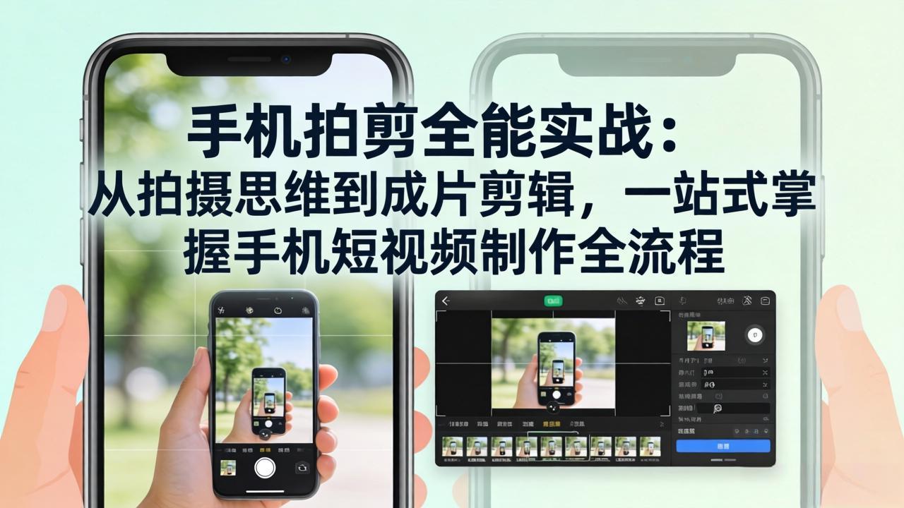 （17713期）手机拍剪全能实战：从拍摄思维到成片剪辑，一站式掌握手机短视频制作全流程-齐力副业