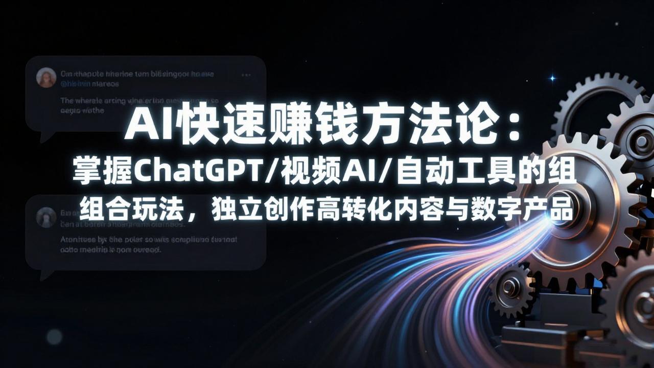 （17560期）AI快速赚钱方法论：掌握ChatGPT/视频AI/自动化工具的组合玩法，独立创作高转化内容与数字产品-齐力副业