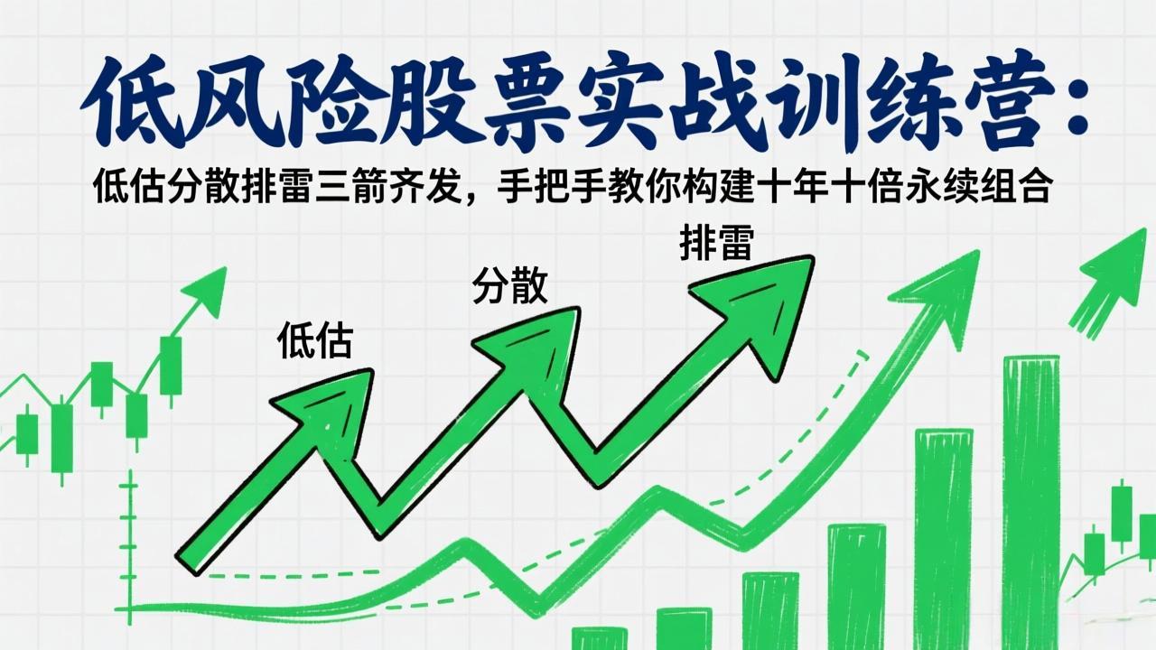 （17487期）低风险股票实战训练营：低估分散排雷三箭齐发，手把手教你构建十年十倍永续组合-齐力副业