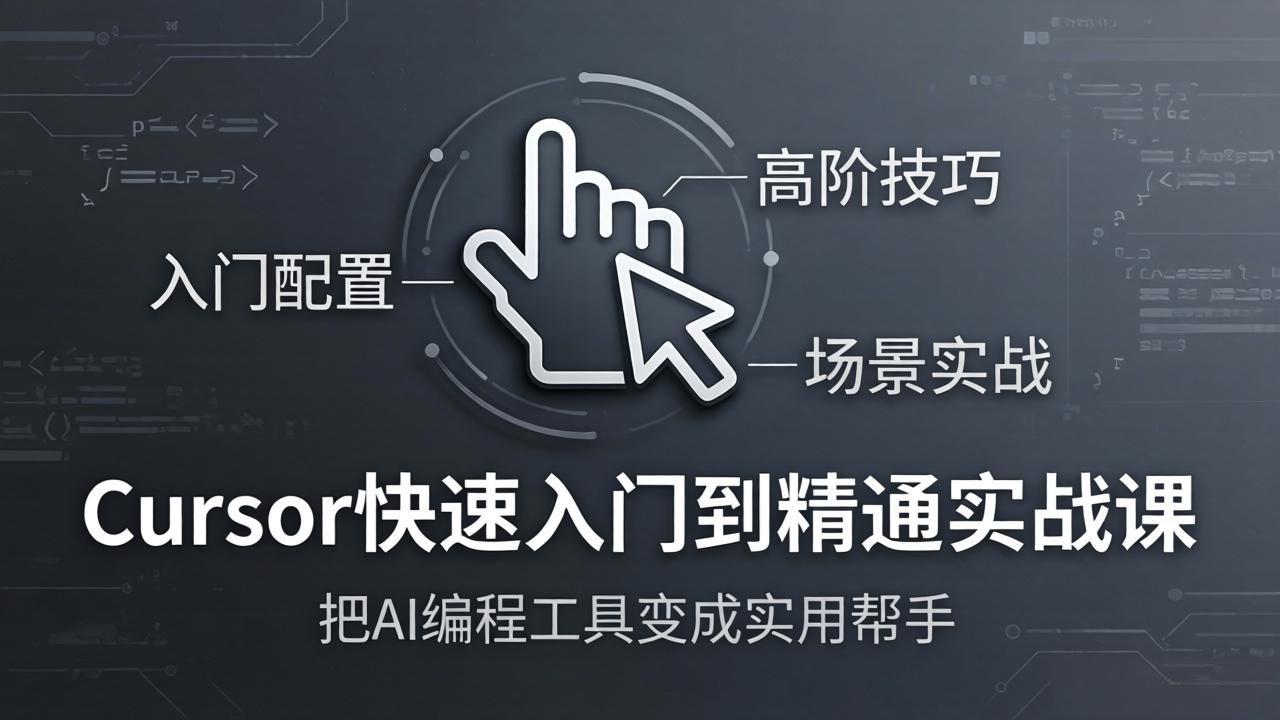 （17794期）Cursor快速入门到精通实战课：入门配置+高阶技巧+场景实战，把AI编程工具变成实用帮手-齐力副业